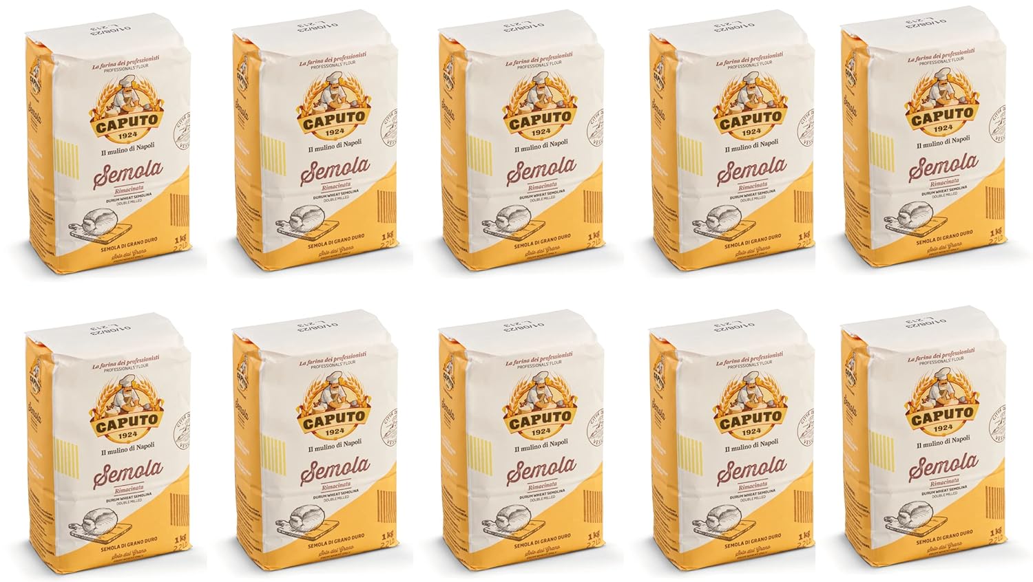 Caputo Semola Rimacinata I Sparset 10x 1kg I Hartweizenmehl für Pizza und Pasta