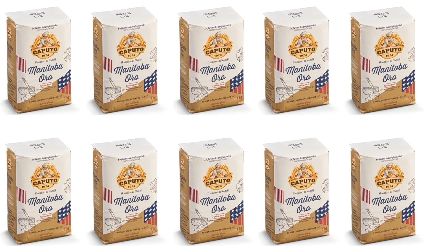 Caputo Manitoba Oro Tipo 0 I Sparset: 10x 1kg I extra backstark für Panettone, Hefegebäck, uvm